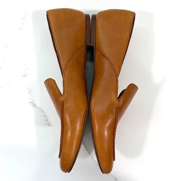 Madewell Leather Loafers Pointed Toe Flats Shoes Tan Preppy Office Womens 6.5 - Picture 8 of 12
